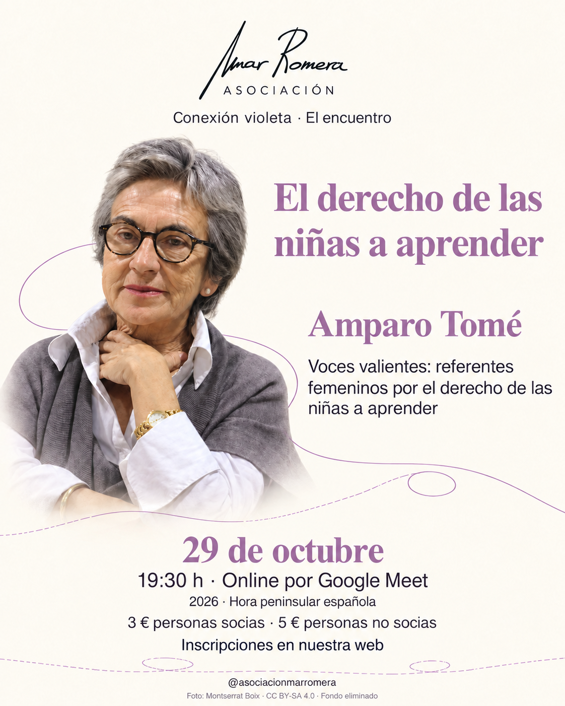 Cartel del encuentro con Amparo Tomé: Voces valientes
